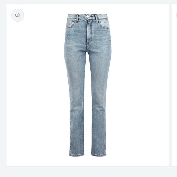 Daily Blue By AG Burn Straight Leg Jeans Typhoon Wash High Rise Stretch 29 NEW
